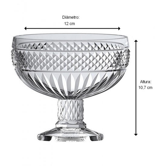 Taça 10,7cm Altura Por 12cm Diâmetro Para Sobremesa Palace Em Cristal Ecológico